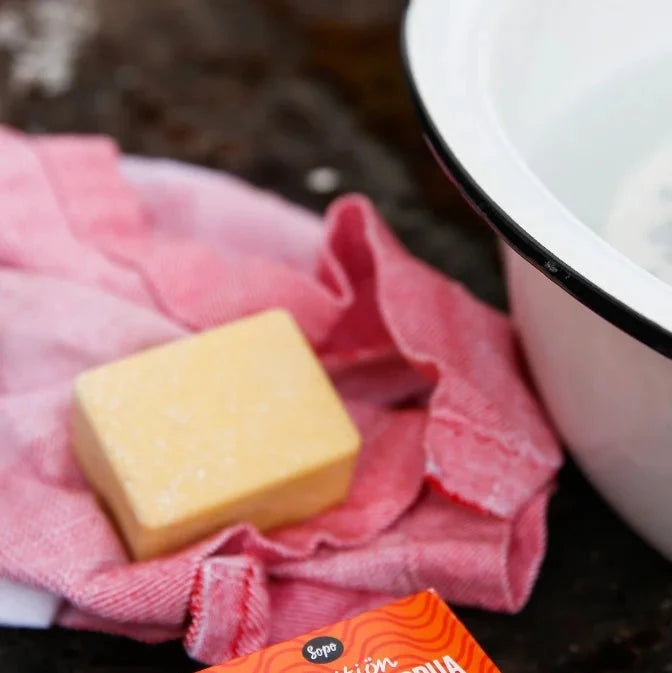 aito appelsiini palasaippua sopii myös pyykinpesuun ja tahranpoistoon