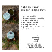 suomessa valmistettu pihkasalva Lapin pihka sopii nirhaumiin ja herpekseen