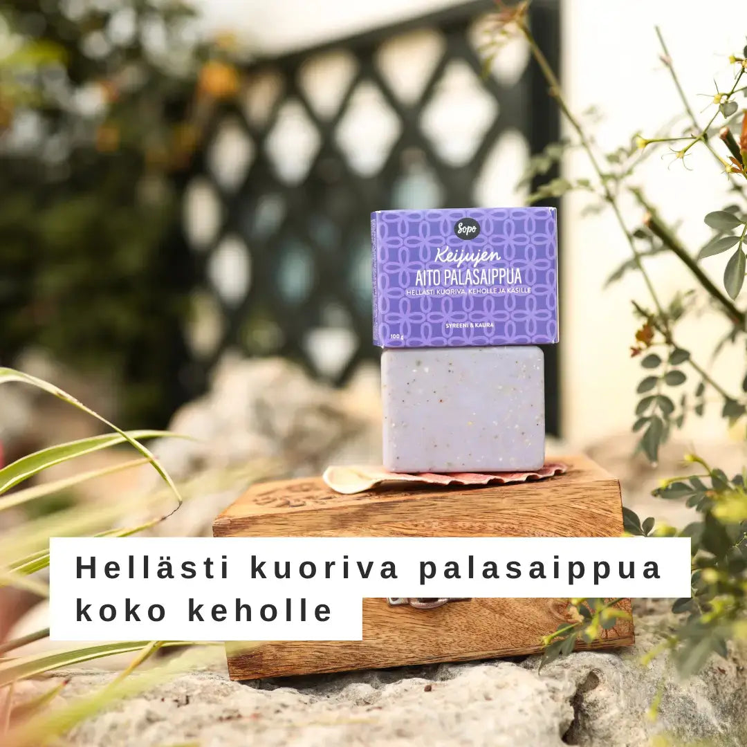 kuoriva keijujen aito syreeni ja kaura palasaippua tuotekuva